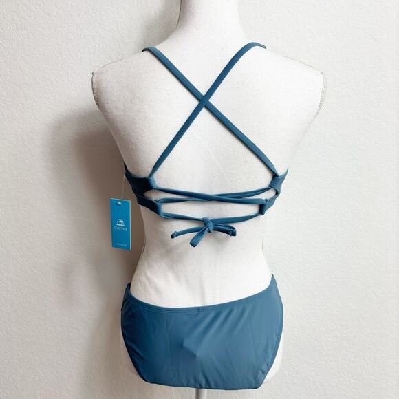 CUPSHE WOMEN TWO PIECE BLUE SWIMSUIT BRAND NEW WITH TAGS SIZE MEDIUM BRAND NEW - Picture 3 of 5